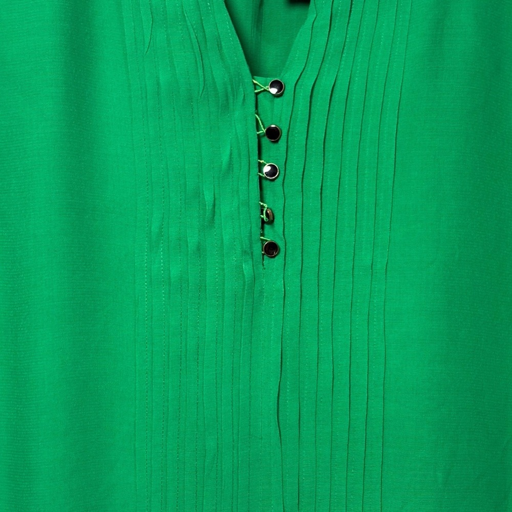 Maeve Anthropologie Green Pintuck Drop Waist Mini Dress Pockets Size 10 NEW - Picture 6 of 12